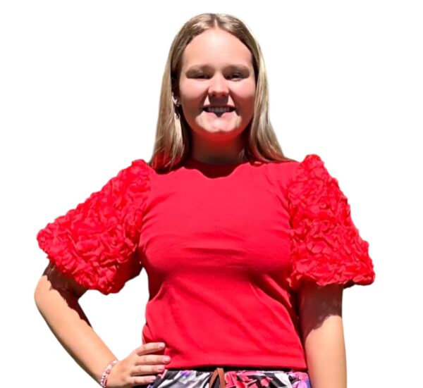 Red Ribbed T-Shirt