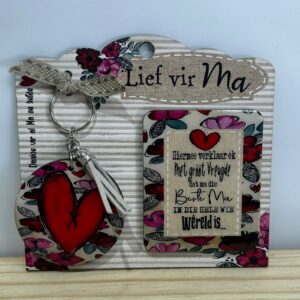Gift set Keyring & Magnet - Lief vir Ma
