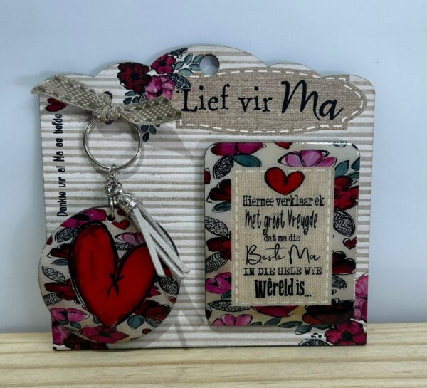 Gift set Keyring & Magnet - Lief vir Ma