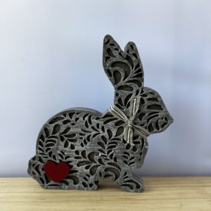 Grey Wooden Bunny