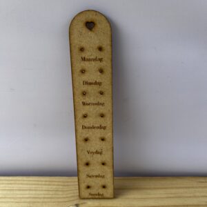 Days Of The Week Wooden Earring Bord