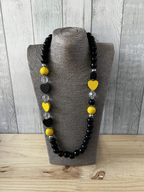 Black And Yellow Wooden Beads