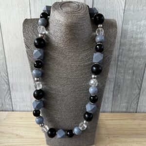 Black And Grey Wooden Beads
