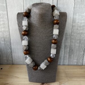 Brown And Grey Wooden Beads
