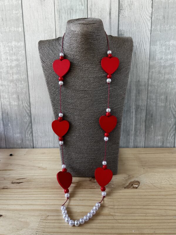 Red Heart Wooden Beads