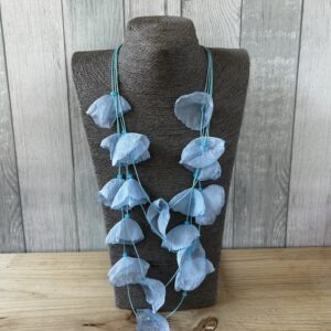 Blue Silky Petal Necklace