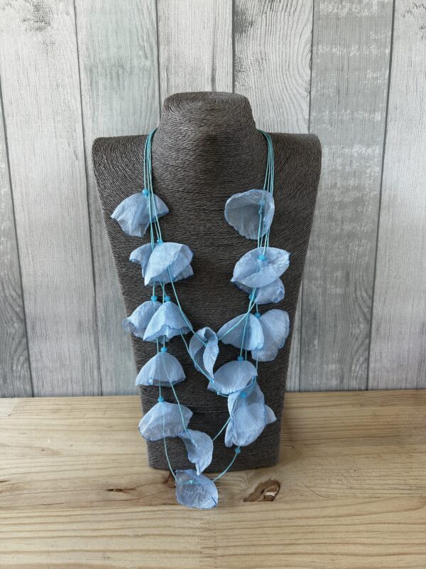 Blue Silky Petal Necklace