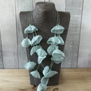 Teal Green Silky Petal Necklace