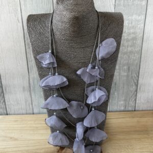Grey Silky Petal Necklace