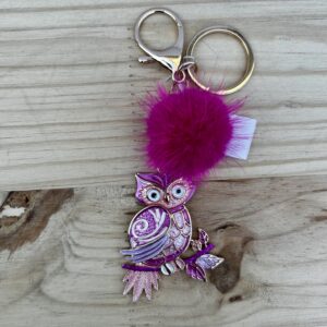Pink Owl Key Chain