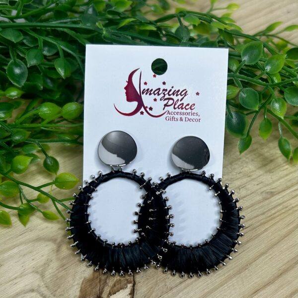 Black Circle Earrings