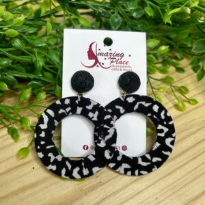 Black And White Circle Earrings