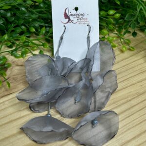 Grey Silky Petal Earrings