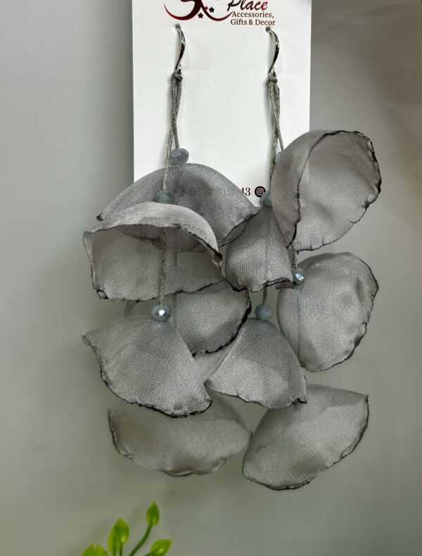 Grey Silky Petal Earrings - Image 2