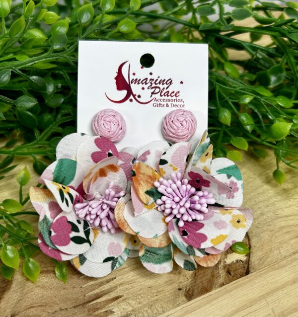 Pink Floral Earrings