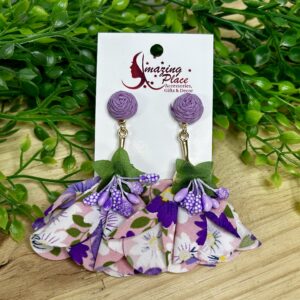 Purple Floral Earrings