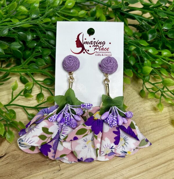Purple Floral Earrings