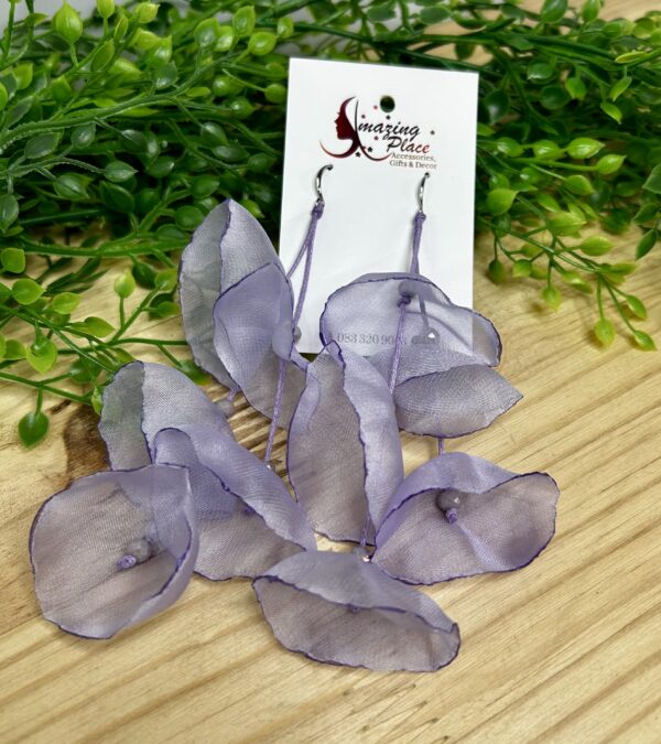 Purple Silky Petal Earrings
