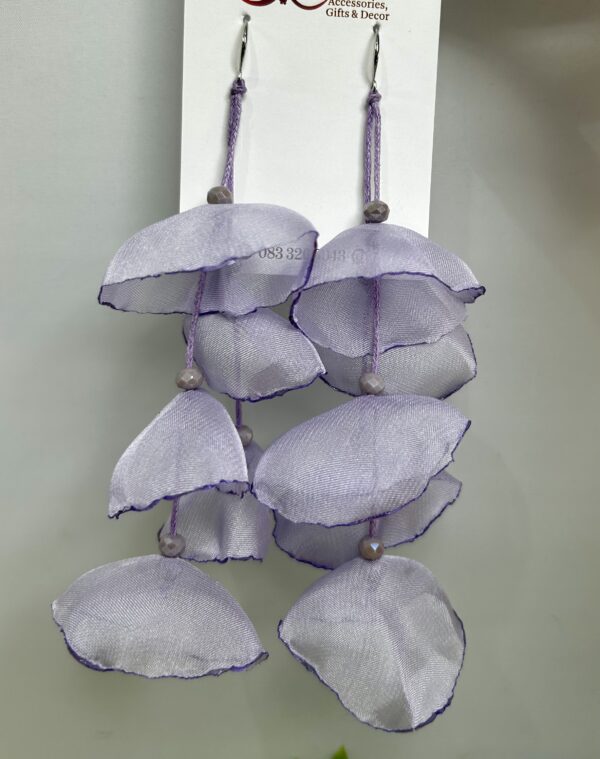 Purple Silky Petal Earrings - Image 2