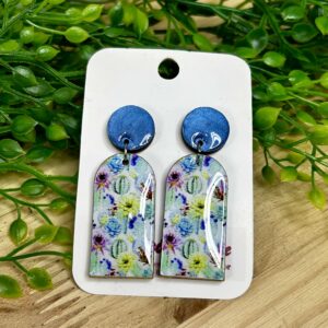 Blue Floral Earrings