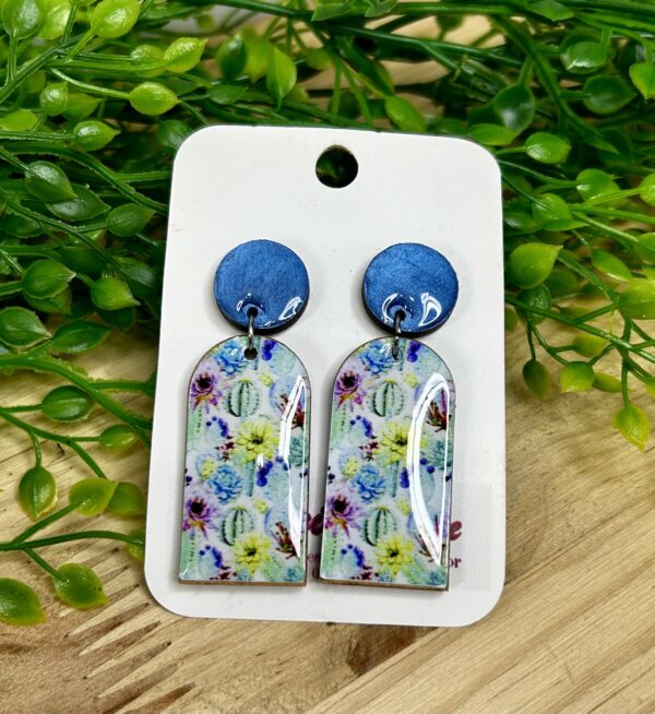 Blue Floral Earrings