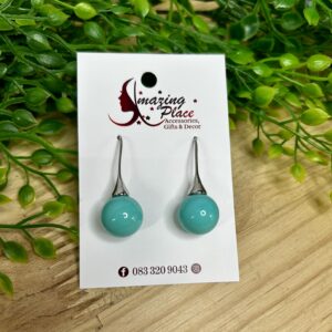Teal Ball Earrings