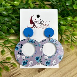 Blue and Purple Circle Earrings