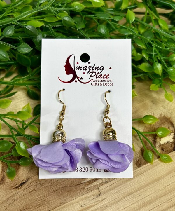 Purple Petal Earrings