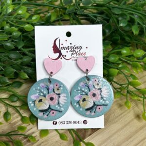 Pink And Teal Earrings
