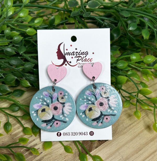 Pink And Teal Earrings