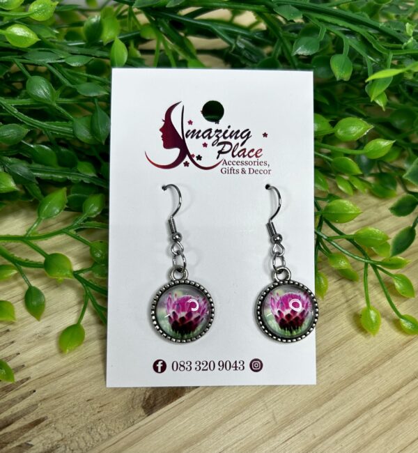 Protea Glass Dome Earrings