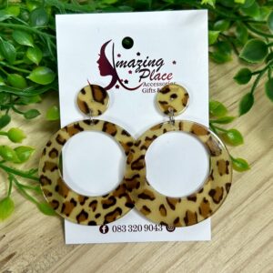 Leopard Print Circle Earrings