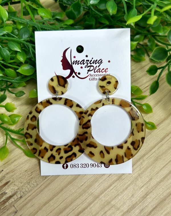Leopard Print Circle Earrings