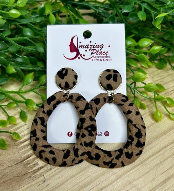 Leopard Print Tear Drop Earrings