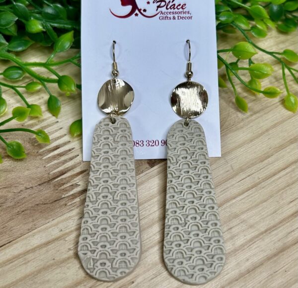 Long Beige Earrings