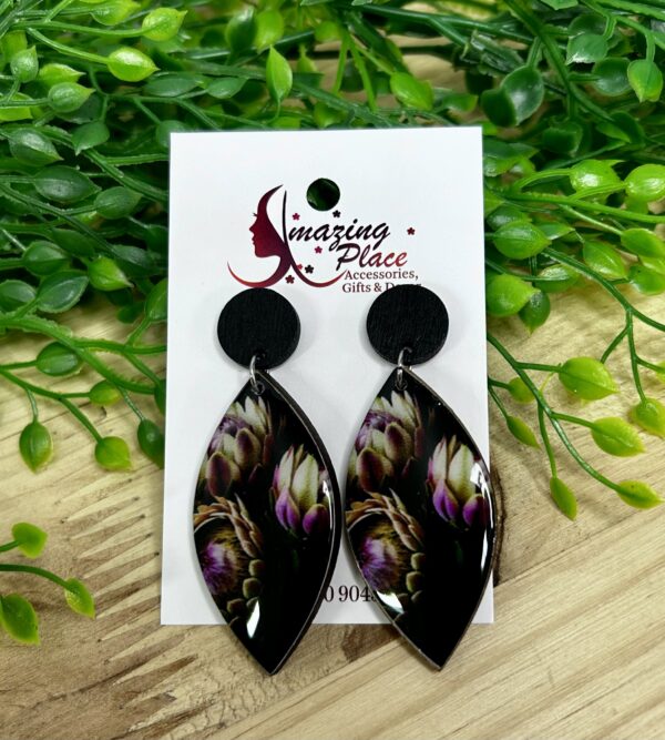 Black Floral Earrings