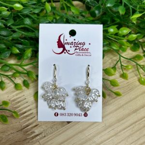 White And Gold Earrings