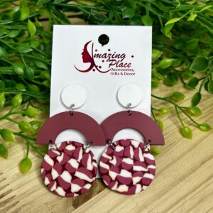 Multi Shape Magenta Earrings