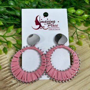 Light Pink Circle Earrings