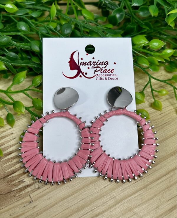 Light Pink Circle Earrings
