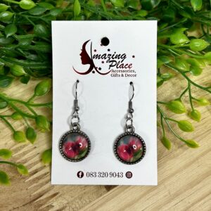 Glass Dome Flower Earrings