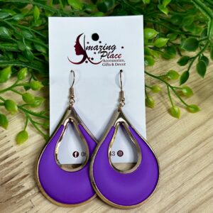 Purple Tear Drop Earrings