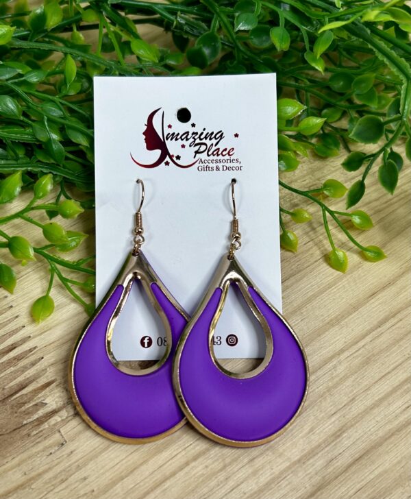 Purple Tear Drop Earrings