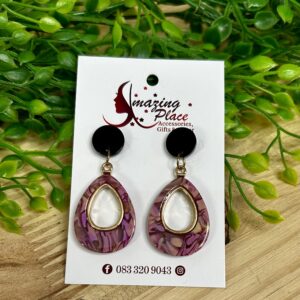 Purplish Marble Earrings
