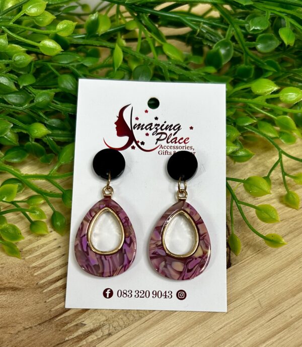 Purplish Marble Earrings