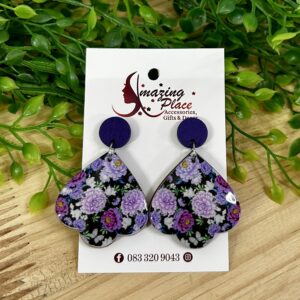Purple Floral Earrings