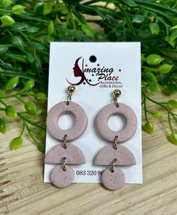 Multi Shaped Pink Earrings