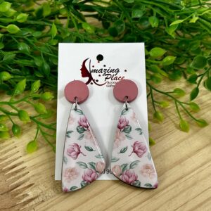 Pink Floral Earrings