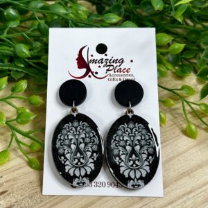 Black And White Printed Earrings