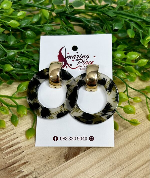 Leopard Print Circle Earrings